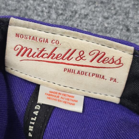 Charlotte Hornets Script Snapback Hat Mitchell & Ness Retro Wool Purple Cap - Picture 10 of 10